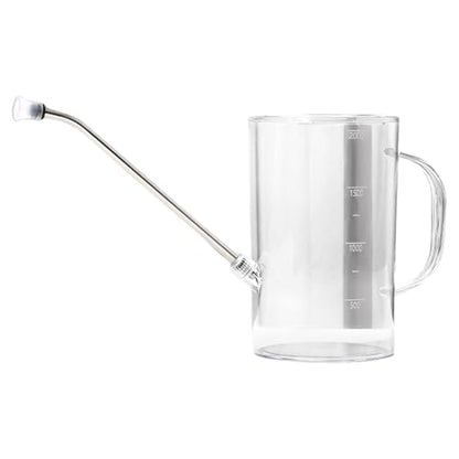 2L Indoor Plant Watering Can with Long Spout, Clear PS Plastic with Measurement Scale for House Plants and Office Gardens - color: Clear