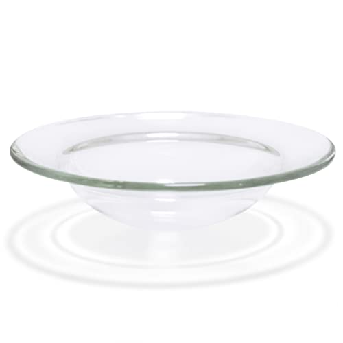 EQUSUPRO 4" Replacement Glass Round Dish Bowl for Oil Wax Melt Warmers Burners (Clear Glass)