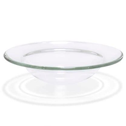 EQUSUPRO 4" Replacement Glass Round Dish Bowl for Oil Wax Melt Warmers Burners (Clear Glass)