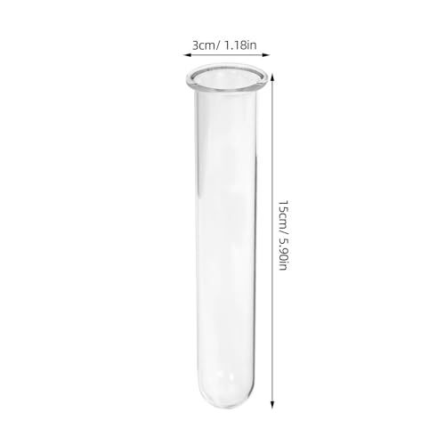 4Pcs Hydroponic Glass Tube Vases for Plant Propagation | Clear Glass Design, for Flower Arrangement, Desktop Shelf Bedside Decor, 15 x 3 cm Size