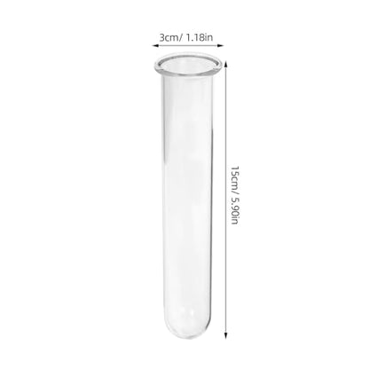 4Pcs Hydroponic Glass Tube Vases for Plant Propagation | Clear Glass Design, for Flower Arrangement, Desktop Shelf Bedside Decor, 15 x 3 cm Size