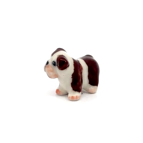 Adorable Mini Ceramic Animal Figurine – Porcelain Miniature Collectible Decor (Dark Brown Puppy) - style: Dark Brown Puppy