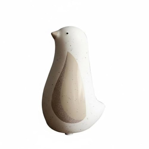 Decorative Ceramic Bird Cartoon Animal Ornament Figurine Handcrafted Statue for Calming on End Table Nightstand Suitable for Home Office Bedroom Decoration, Khaki, Large - color: Khaki, size: Large