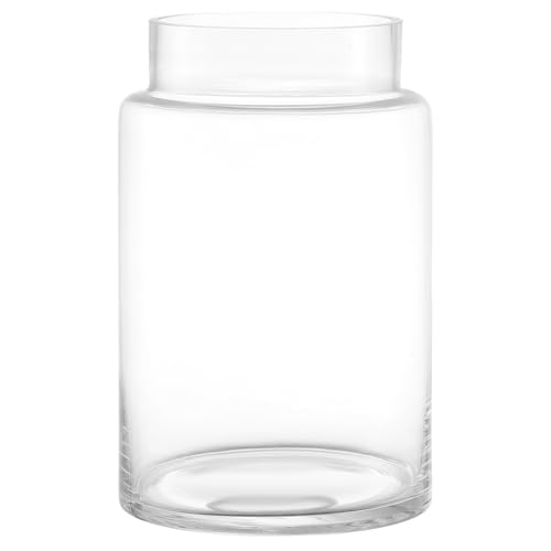 Large Glass Vase, 9 Inch Flower Vase, Clear Vase, Glass Flower Vase for Bouquet, Tall Vases, Wide Mouth Vases for Flowers, Large Vase for Home, Wedding, Living Room, Office Decor - color: Clear, size: 9 Inch