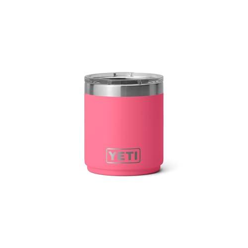 YETI Rambler 10 oz Ceramic Lined Lowball 2.0, Vacuum Insulated with MagSlider Lid, Tropical Pink - color: Tropical Pink