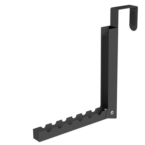 ZMBESUP Over The Door Hanger Folding Clothes Drying Rack, Folding Hanging Coat Rack for Indoor Laundry Room Compact Small Space Foldable Portable Clothing Hanger Hook Collapsible- 1 Pack（Black） - color: Black1