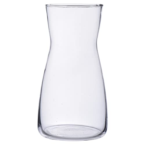 8 Inch Clear Glass Vase for Flowers, Modern Boho Table Decor | Farmhouse Vases For Rustic Vintage Living Room Kitchen Bedroom Halloween Christmas Decor House Book Shelf Office Decor - color: White