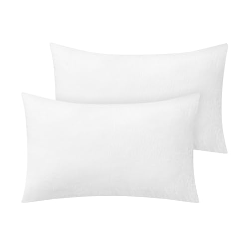 BEDELITE Flannel King Size Pillow Cases Set of 2, Bright White, 20x36 in | Super Cozy Fuzzy Velvet Pillow Shams with Zipper Closure, Soft Fleece Pillowcases for Bedroom, Sofa, Couch, All-Season Use - color: Bright White, size: 36" x 20" (Pack of 2)