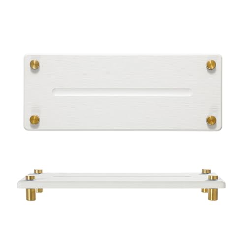 Water Absorbing Stone Sink Caddy Kitchen Sink Organizer Tray, Diatomite Bathroom Counter Tray, Gold Faucet Drying Mat Coaster Soap Dish Rack Riser Dispenser Sponge Holder, White 10" x 4" - color: 10"x 4" - White - Gold