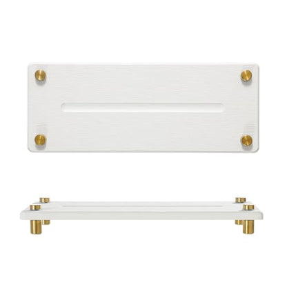 Water Absorbing Stone Sink Caddy Kitchen Sink Organizer Tray, Diatomite Bathroom Counter Tray, Gold Faucet Drying Mat Coaster Soap Dish Rack Riser Dispenser Sponge Holder, White 10" x 4" - color: 10"x 4" - White - Gold