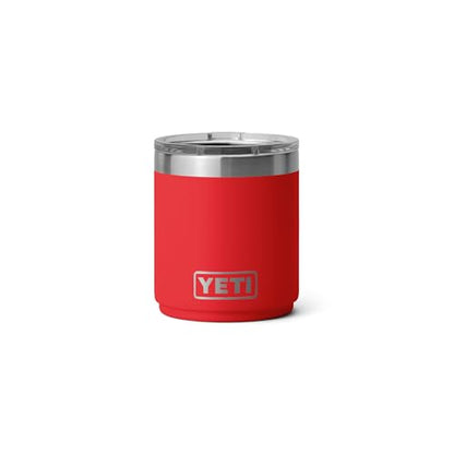 YETI Rambler 10 oz Ceramic Lined Lowball 2.0, Vacuum Insulated with MagSlider Lid, Rescue Red - color: Rescue Red