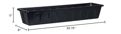 Root & Vessel Poly-Pro Plastic Flower Box Planter, Black, 30-Inch - color: Black, size: 30-Inch