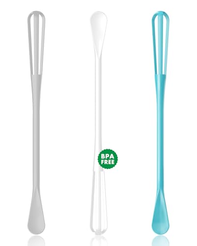OYV Scandinavian Modern Colors 2-In-1 Mini Whisk and Spoon, Set of 3 | Flexible And Lightweight, Comfortable Long Handle, Easy To Store, BPA-Free, For Eggs, Sauces, Coffee And Hot Chocolate - color: Scandinavian Modern Color(White, Gray, Soft Blue)