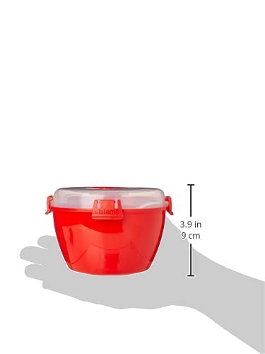 Sistema Microwaveable 940mL Noodle Bowl, Round Microwave Container with Lid & Steam-Release Vent, Cooks Pasta, Soup, Stew & More, Dishwasher-& Freezer-Safe, BPA-Free (Pack of 4) - size: 1 Count (Pack of 4)