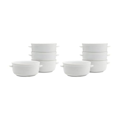 Everyday White by Fitz and Floyd Set of 4 Handled Soup Chili Bowls, 20 ounces, White (Pack of 2) - size: 20 ounces (Pack of 2)