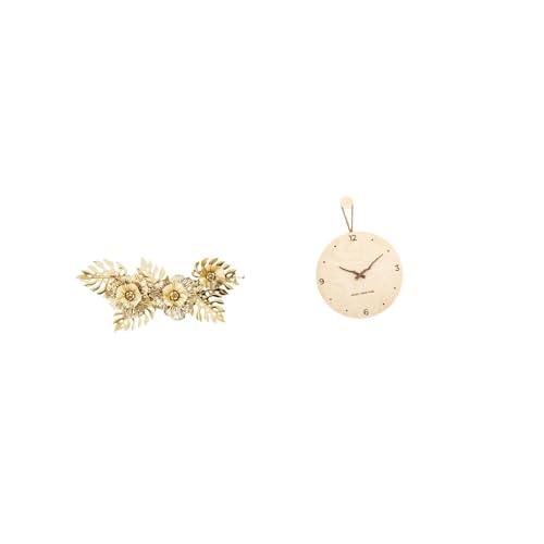 Hanging Wall Wall Decor Pendant Wall Clock Decorative Stylish Leaf Iron Wood Features Suitable for Hotel Wedding Party Gift