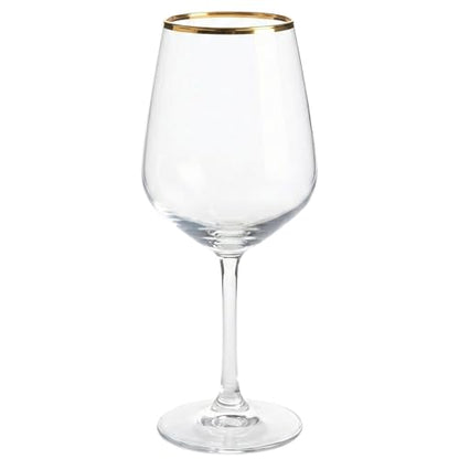 RAKLE Avantgarde Wine Glasses Set of 4, 14.3oz Modern Gold Rimmed Drinking Glasses for Red White Rose Wine and Cocktails, Lead-Free Durable Dishwasher Safe Glassware, Elegant Gold Accented Design - color: Gold-Rimmed Stemmed