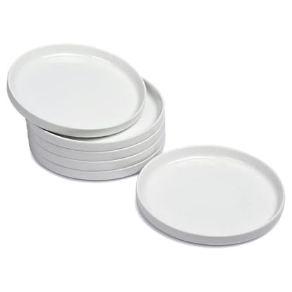 Ceramic Appetizer Plates Set of 6, Small Dessert Plates 7 inch, White Round Salad Plate, Porcelain Dinner Dishes for Cake, Waffle, Pasta, Microwave & Dishwasher Safe - color: White 7 inch