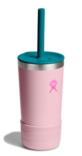 Hydro Flask Kids 12 Oz Tumbler with Lid and Straw for School - Insulated Stainless Steel in Blossom Pink - color: BLOSSOM PINK