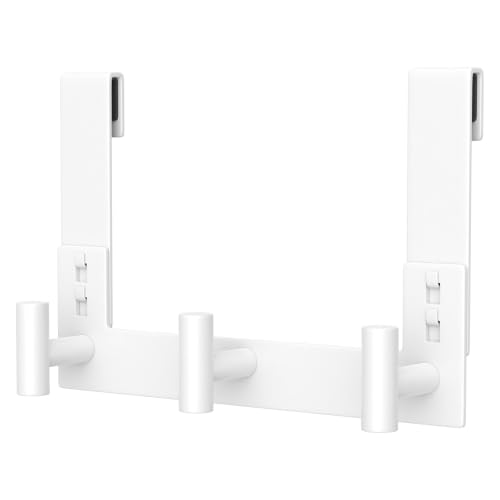 HUFEEOH Shower Door Towel Hooks, Stainless Steel Over Glass Door Hooks, Robe Hanger Fits Frameless Glass Shower Doors up to 3/8" Thick (White, Fits 3/8" Thick Door - 3 "T Hooks - 1 Pack) - color: White, size: Fits 3/8" Thick Door - 3 "T” Hooks