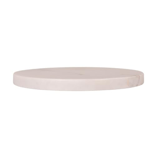 Round Marble Cheese/Cutting Board - color: White, size: 8"L x 8"W