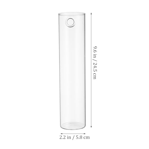 Wall Mounted Flower Tube Vase Set, 2pcs Large Cylinder Glass Hydroponic Propagation Station for Indoor Water Plants, Modern Hanging Terrarium Plants Holder Home Décor