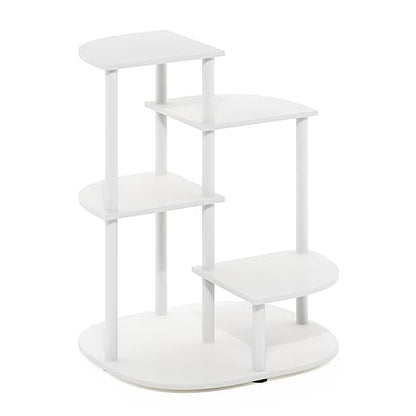 Furinno CELUKA Toolless 4-Tier Indoor Plant Stand, White - size: 4-Tier Round