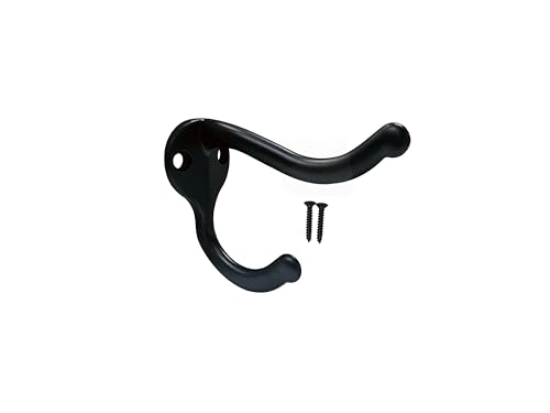 Coat Hat Hook, Heavy Duty for Wall Hanging, Zinc Die Cast, Matte Black, Made in Taiwan, 12 Pack - color: Heavy-Matte Black, size: 12 Pack