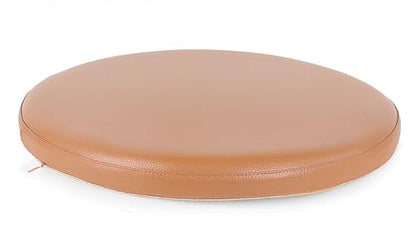 Sigmat PU Leather Round Chair Cushion Memory Foam Waterproof Round Stool Cushion for Kitchen Stool, Living Room Chiar, Office Chair, Car or Floor Pillow(16 Inch, Brown) | Waterproof, Non-slip, Machine Washable, Memory Foam,For Wooden/Metal/Plastic/Leather