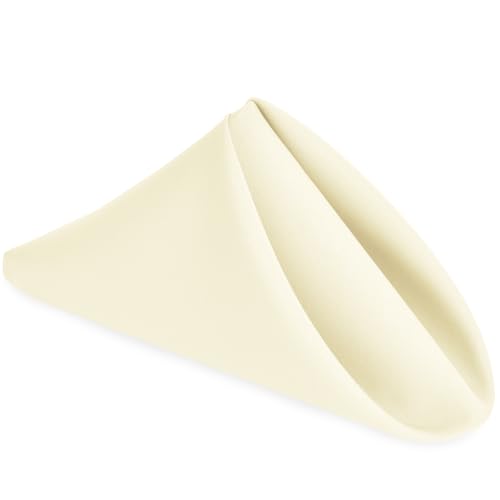 Cloth Napkins Set of 6, 18 x 18 Inch, Washable Champagne Dinner Napkins with Hemmed Edges for Restaurant, Wedding and Holiday - color: Champagne, size: 18" x 18" (Set of 6)