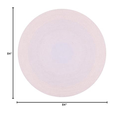 SAFAVIEH Cape Cod Collection Area Rug - 7' Round, Blue & Pink, Handmade Braided Cotton, Ideal for High Traffic Areas in Living Room, Bedroom (CAP242M) - color: Blue/Pink, size: 7' (Round)