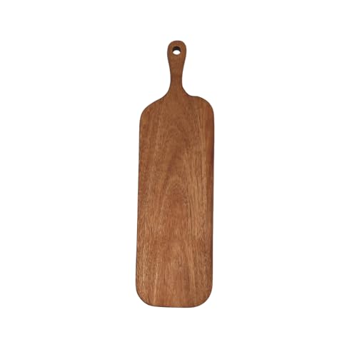 Acacia Wood Serving Board with Handle - 16" x 5" Food Serving Tray for Kitchen Appetizers, Wooden Cutting Chopping Board for Meat, Vegetables, Bread, Charcuterie, Cheese Board - size: 16" x 5" Acacia