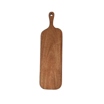 Acacia Wood Serving Board with Handle - 16" x 5" Food Serving Tray for Kitchen Appetizers, Wooden Cutting Chopping Board for Meat, Vegetables, Bread, Charcuterie, Cheese Board - size: 16" x 5" Acacia