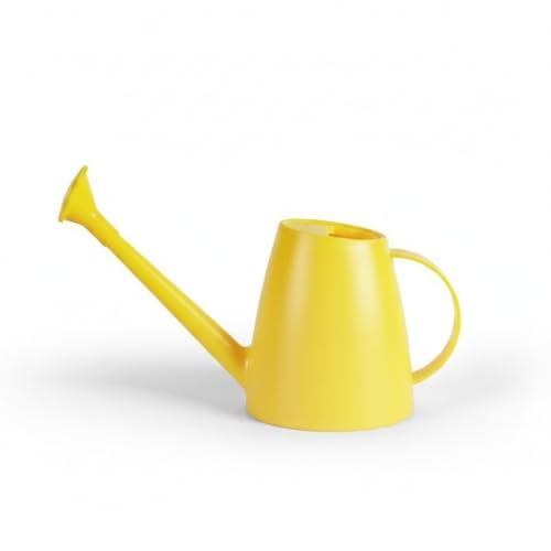 1.8L Long Spout Watering Can for Indoor Plants, Durable PP Plastic Pot Waterer with Precise Flow Control for Home Garden, Balcony & Windowsill - color: Yellow