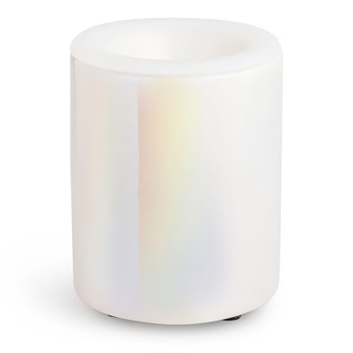 Happy Wax Mini Mod Warmer for Scented Wax - Small Tabletop Wax Melt Warmer with Timer for Scented Wax Melts - Electric, Ceramic Wax Melter with Removable No Mess Silicone Wax Dish (Iridescent Pink) - color: Iridescent Pink