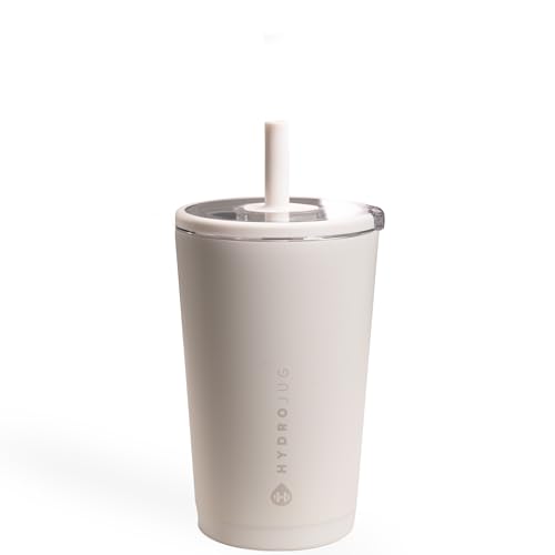 HydroJug Everyday Tumbler 14 oz, Ceramic-Lined Straw Cup, Linen - color: Linen, size: 14 Ounces