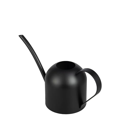 IMEEA Small Watering Can for Indoor Plants Stainless Steel Watering Can with Long Spout 15oz/450ml, (Black) - color: 15oz (Matte Black)
