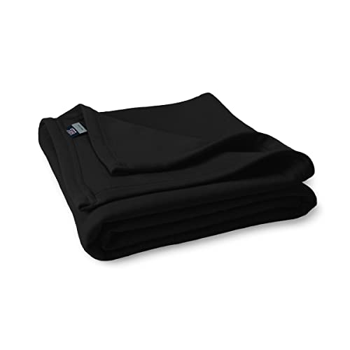 MV Sport Lightweight Sweatshirt Blanket Throw - Warm & Cozy, Breathable Oversized Fleece Knit, Couch, Bed, Travel, Cold Nights, and Outdoors - Soft Light Weight Blanket 54"" x 84"" Black - color: Black, size: Adult