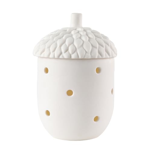 Ceramic Tea Light Holder Pinecone Jar Semi Translucent Unglazed White Gift Jar