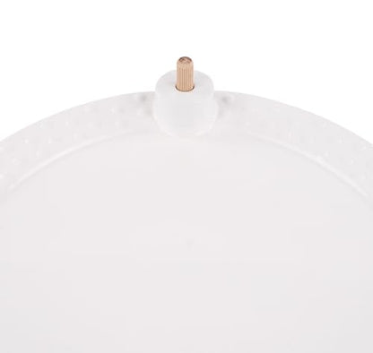 Serving Platter - 14" Ceramic Round Serving Dishes for Entertaining, White Serving Platter with Peg for Interchangeable Decorative Topper, Serving Dish for Pastries, Appetizers, Roasts - style: White Round Platter