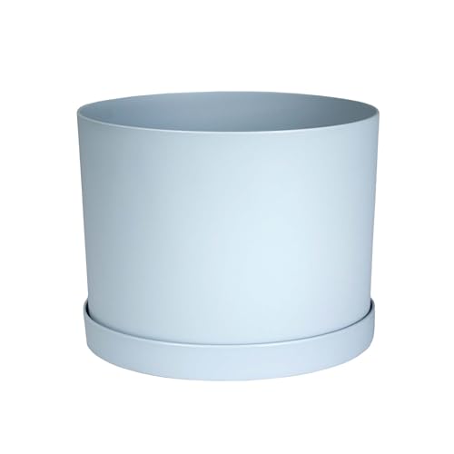 Bloem Mathers Planter w/Saucer Tray 8" Misty Blue - color: Misty Blue, size: 8"