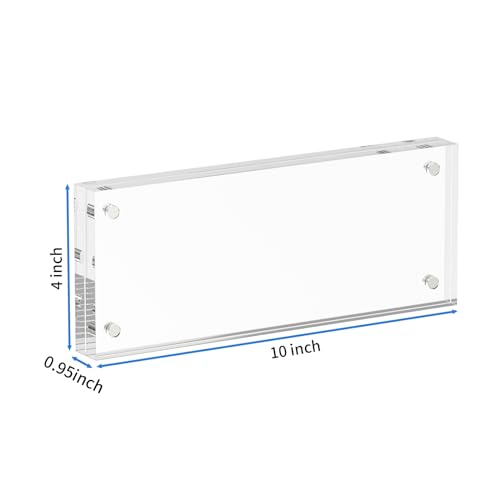 NIUBEE 4x10 Business License Frame, Clear Acrylic Panoramic Photograph Picture Frame with Gift Box Package - size: 4x10"(1 Pack)