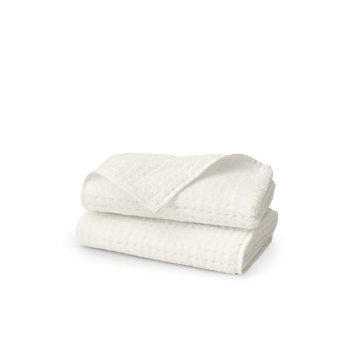 BOLL & BRANCH Turkish Waffle Hand Towel Set, Cream | Set of 2 - 100% Organic Turkish Cotton - Lightweight Breathable Absorbent Luxury Spa Waffle Hand Towels - color: Cream, style: Turkish Waffle