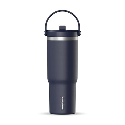 Hydrapeak Nomad 32oz Stainless Steel Insulated Travel Tumbler with Handle & Straw Lid, Leakproof, Cupholder Friendly, Back to School, College Dorm, Gym & Everyday Hydration, Cold 24 Hours (Navy) - color: Navy