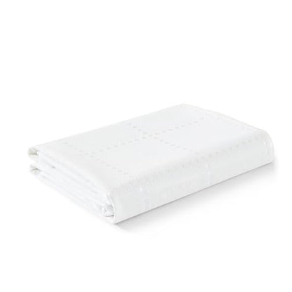 Threadmade Crochet Lace-Inspired 3-Yard Cut-to-fit Vinyl Tablecloth/Table Protector, White - 54" W x 108" L - color: White