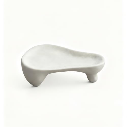 Small Item Catch-All Tray for Rings and Keys, Geometric Ceramic Organizer Dish with Raised Edges, Modern Minimalist Decor for Nightstand or Entryway (Black/White) - color: White