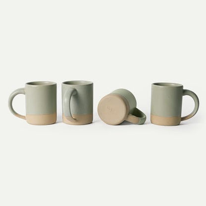 MORA Medium Mugs Set of 4, 16oz Ceramic Pottery Latte Mugs/Coffee Cups - Microwave and Dishwasher Safe - Thyme - color: Thyme