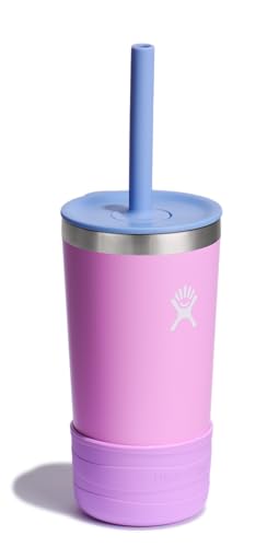 Hydro Flask Kids 12 Oz Tumbler with Lid and Straw for School - Insulated Stainless Steel in Anemone - color: ANEMONE