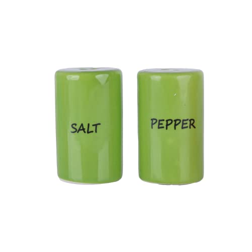 Green Salt & Pepper Shakers Ceramic - color: Green