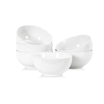 Selamica Ceramic Cereal Bowls set of 6, 24 oz Soup Bowls for Salad, Oatmeal, Microwave Dishwasher Safe, White - color: White, size: 24 Oz